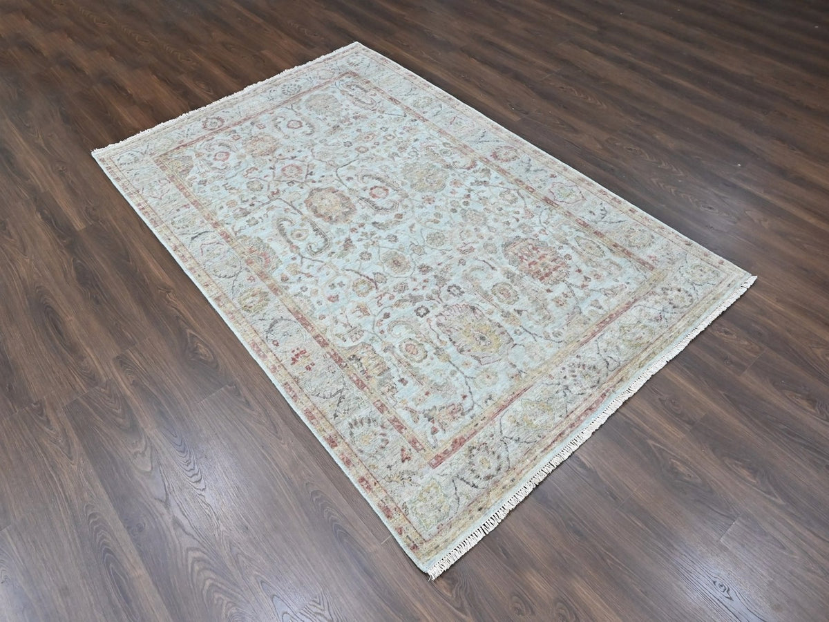 Mahal Oushak hand-knotted wool rug in Gray, 5'11" x 8'10" — SKU O010417 (view 2)