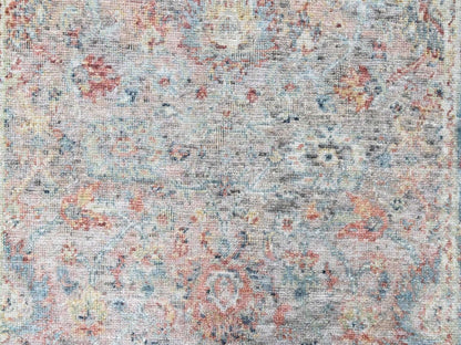 Mahal Oushak hand-knotted wool rug in Pink & Light Blue, 3' x 4'10" — SKU O010418 (view 5)