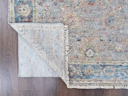 Pink 3'11" x 5'11" Oushak And Peshawar Hand knotted Silk Rug - Sku: O010419