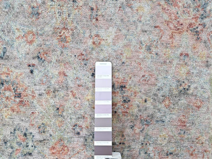 Mahal Oushak hand-knotted silk rug in Pink & Light Blue, 3'11" x 5'11" — SKU O010419 (view 4)