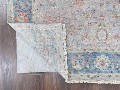 Pink 4'11" x 7'1" Oushak And Peshawar Hand knotted Wool Rug - Sku: O010420