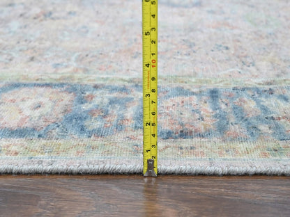 Pink 4'11" x 7'1" Oushak And Peshawar Hand knotted Wool Rug - Sku: O010420