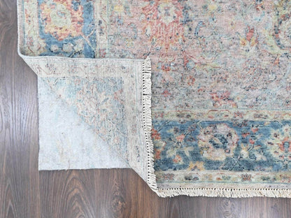 Pink 6'0" x 8'10" Oushak And Peshawar Hand knotted Wool Rug - Sku: O010421