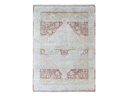 Mahal Oushak hand-knotted wool rug in Ivory, 4'11" x 7'1" — SKU O010422