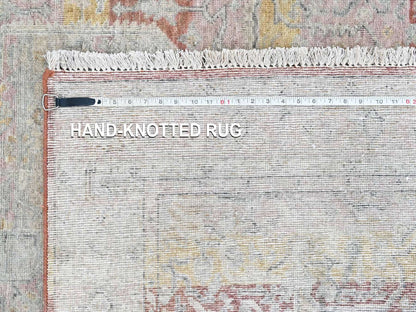 Ivory 4'11" x 7'1" Oushak And Peshawar Hand knotted Wool Rug - Sku: O010422