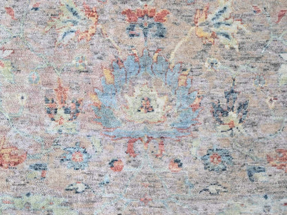Pink 12'0" x 14'9" Oushak And Peshawar Hand knotted Wool Rug - Sku: O010424