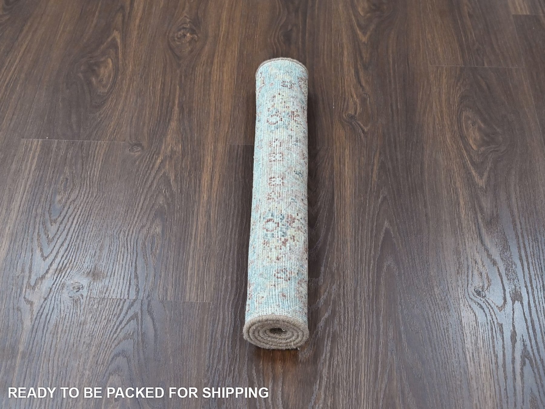 Mahal Oushak hand-knotted wool rug in Pink & Light Blue, 2' x 3' — SKU O010425 (view 5)