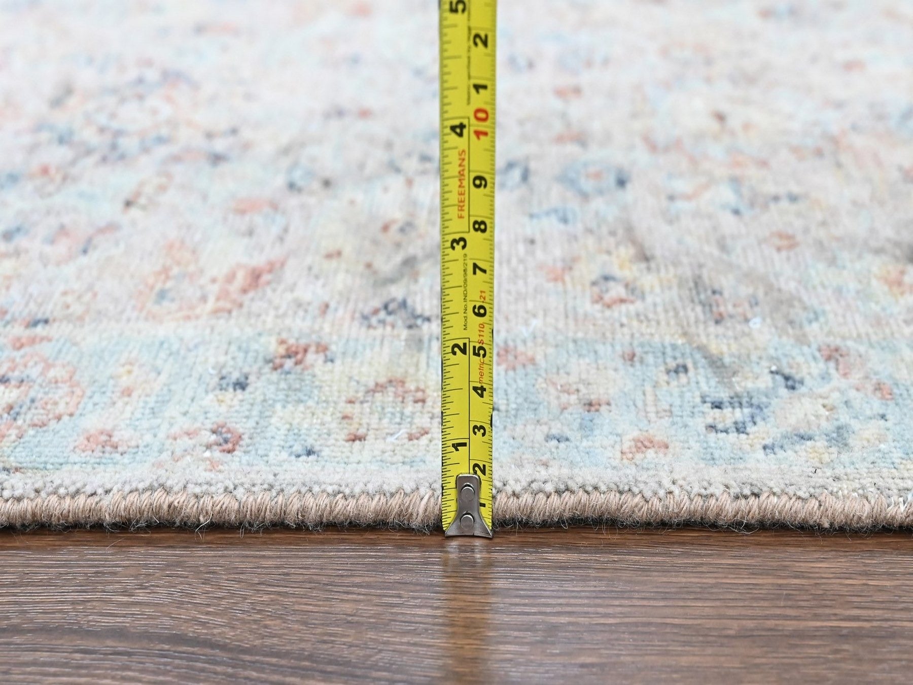 Mahal Oushak hand-knotted wool rug in Pink & Light Blue, 2' x 3' — SKU O010425 (view 6)