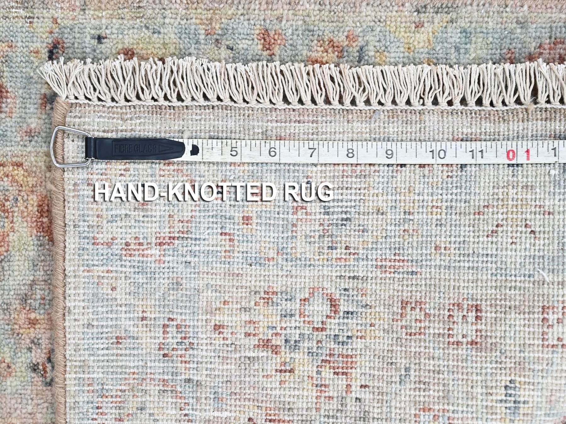 Mahal Oushak hand-knotted wool rug in Pink & Light Blue, 2' x 3' — SKU O010425 (view 7)