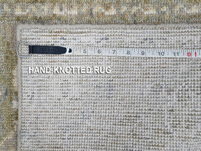 Green 1'10" x 2'10" Oushak And Peshawar Hand knotted Wool Rug - Sku: O010426