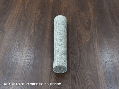Green 2'0" x 2'11" Heriz Hand knotted Wool Rug - Sku: O010428