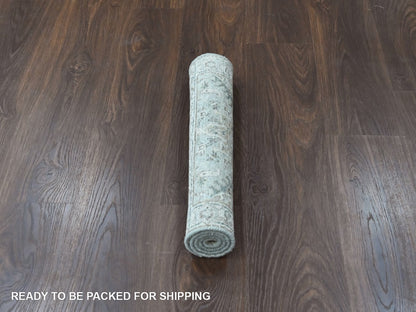 Green 1'11" x 2'11" Heriz Hand knotted Wool Rug - Sku: O010429