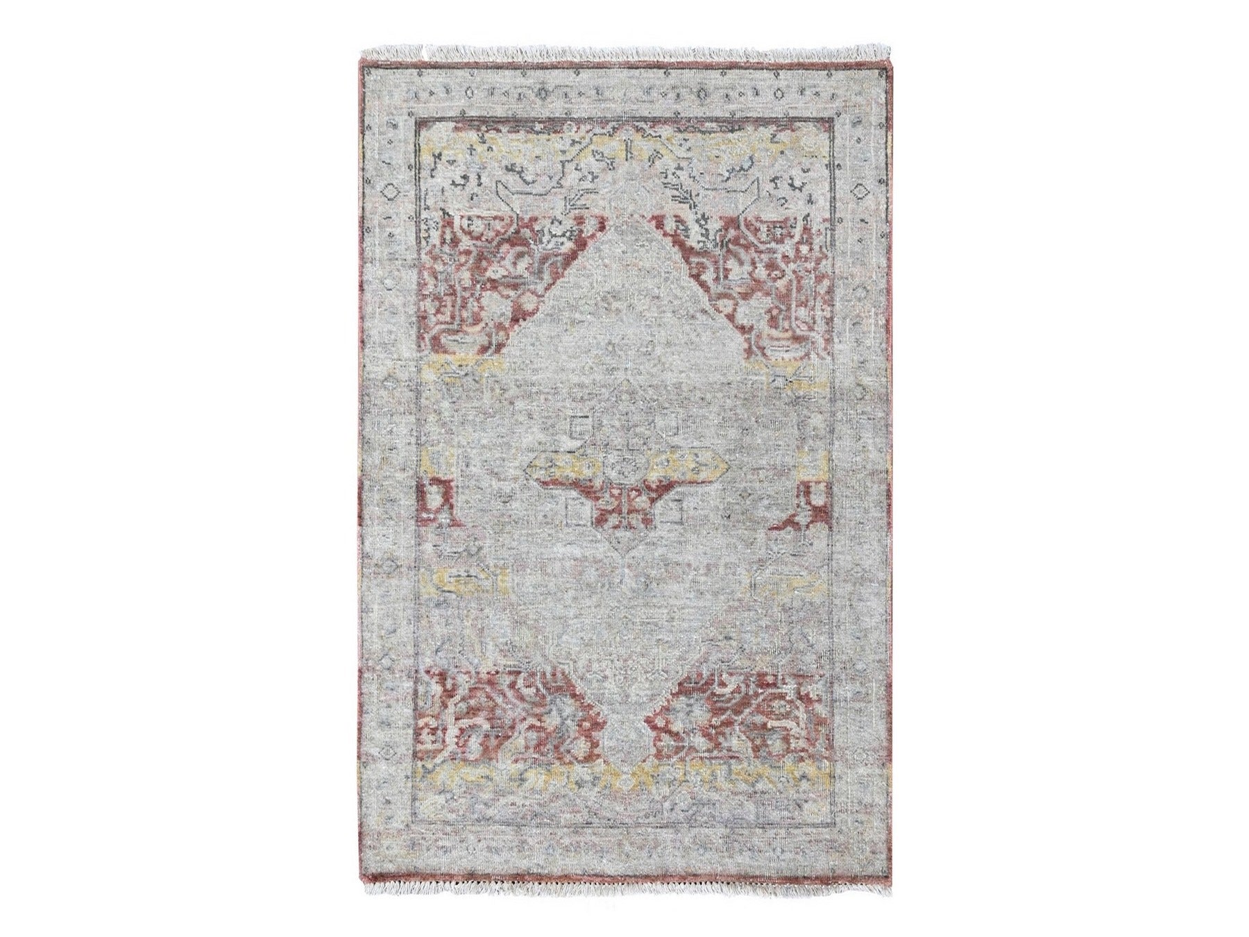 Mahal Oushak hand-knotted wool rug in Ivory, 3' x 4'10" — SKU O010432
