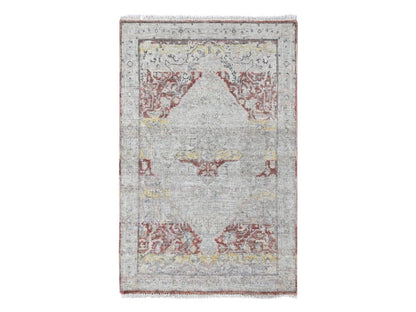 Mahal Oushak hand-knotted wool rug in Ivory, 3' x 4'10" — SKU O010432