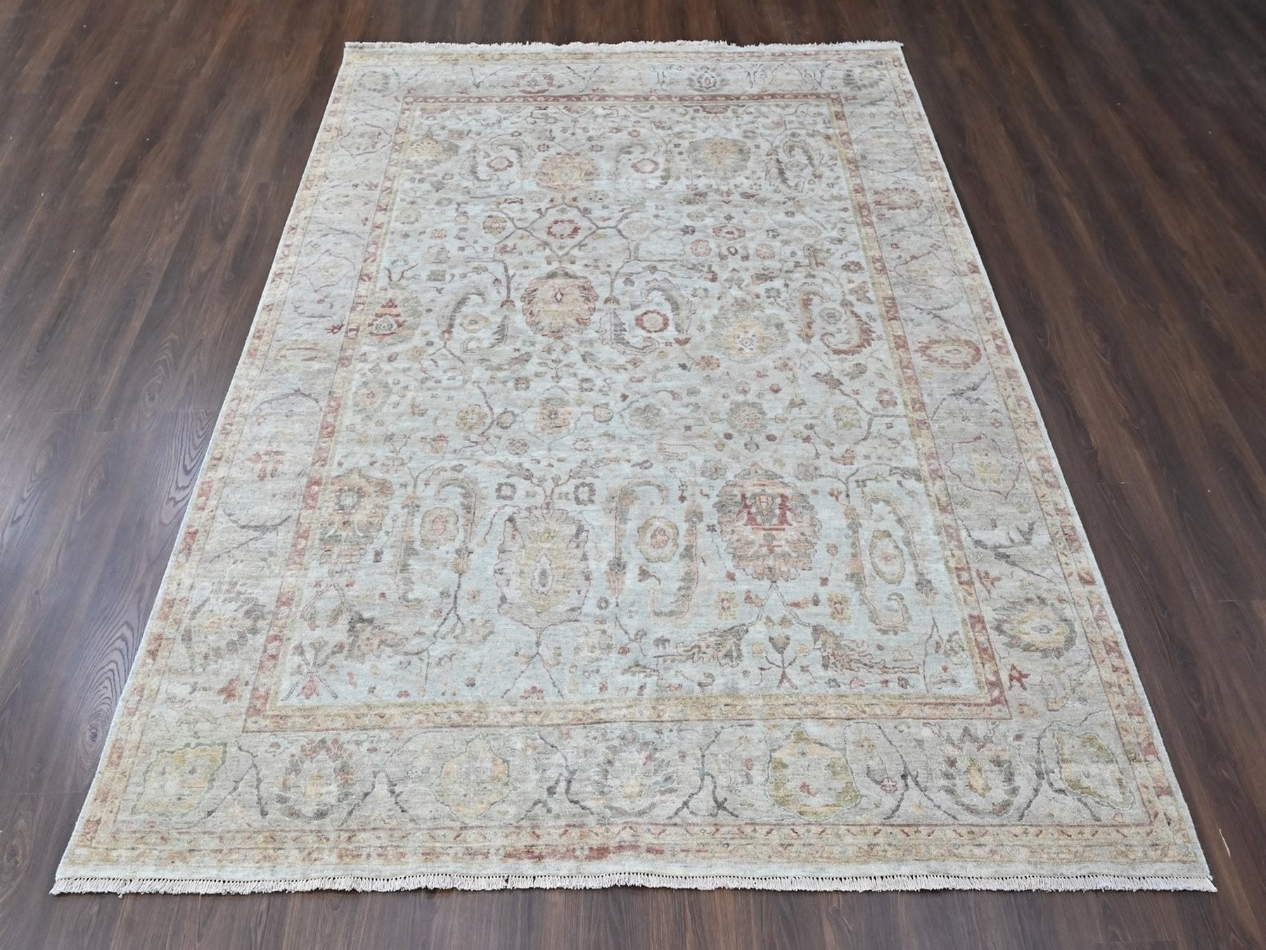 Mahal Oushak hand-knotted wool rug in Gray, 9' x 12' — SKU O010435 (view 2)