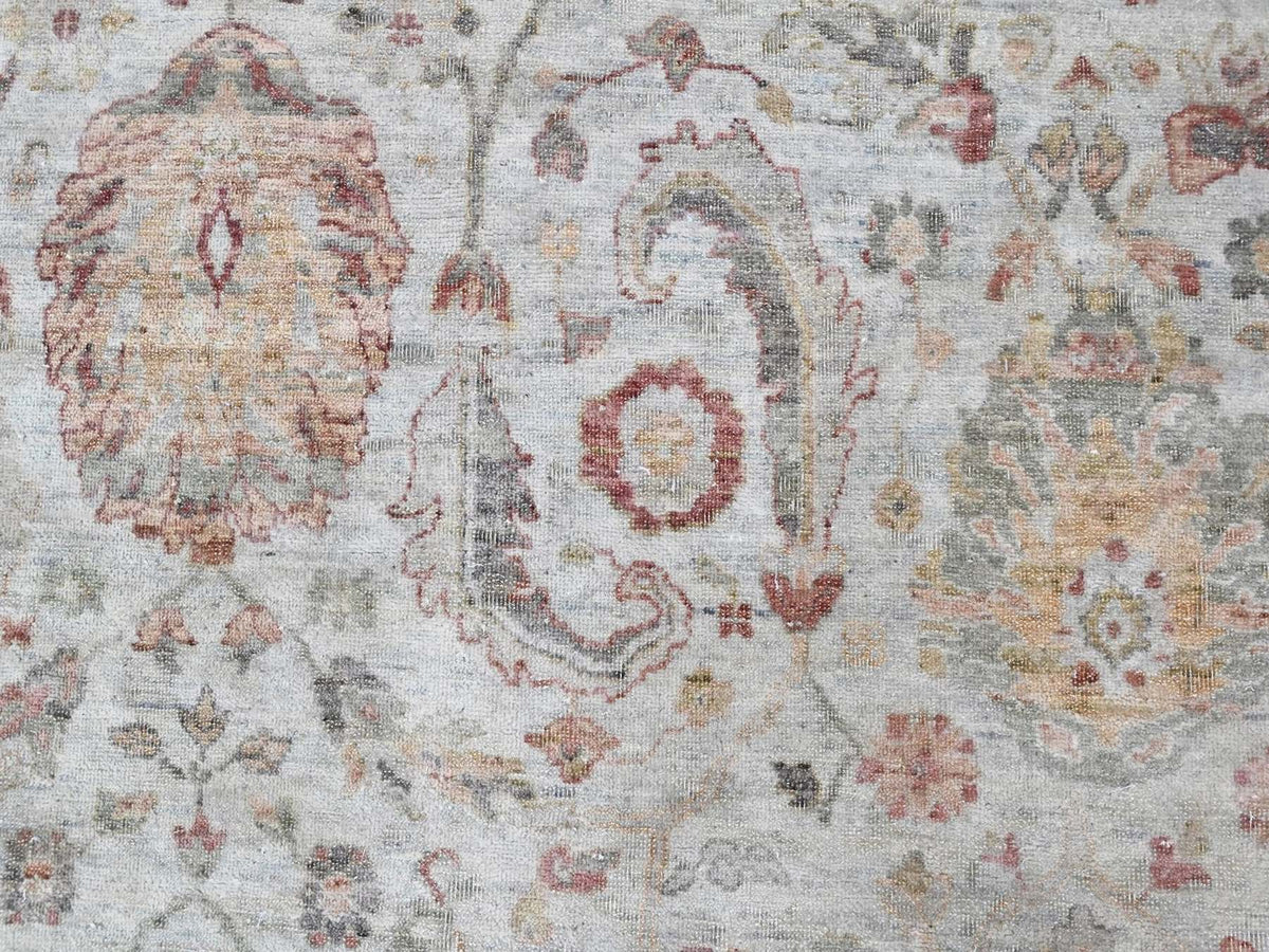 Mahal Oushak hand-knotted wool rug in Gray, 9' x 12' — SKU O010435 (view 8)