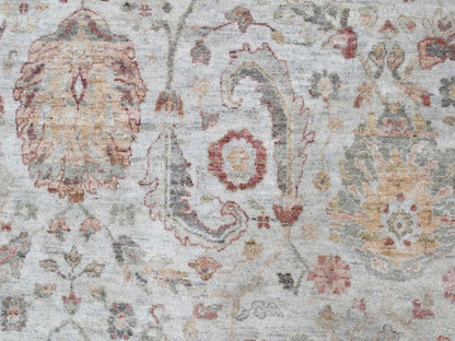 Mahal Oushak hand-knotted wool rug in Gray, 9' x 12' — SKU O010435 (view 8)