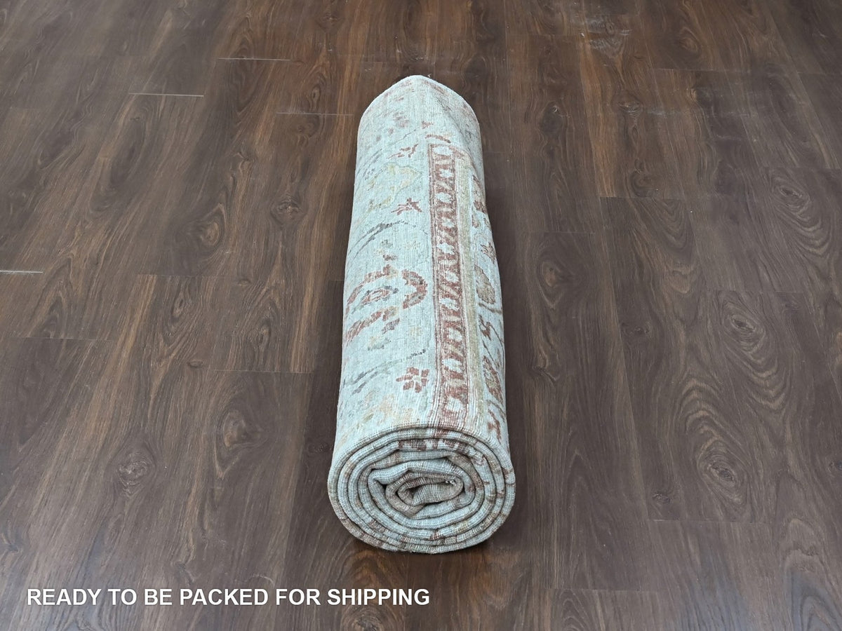 Mahal Oushak hand-knotted wool rug in Gray, 9' x 12' — SKU O010435 (view 9)