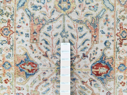 Mahal Oushak hand-knotted wool rug in Ivory, 2' x 2'11" — SKU O010445 (view 3)