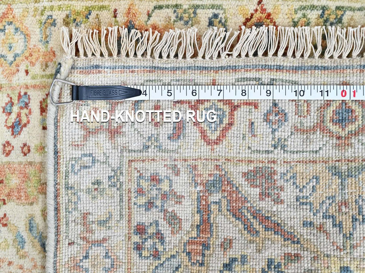 Mahal Oushak hand-knotted wool rug in Ivory, 2' x 2'11" — SKU O010445 (view 7)