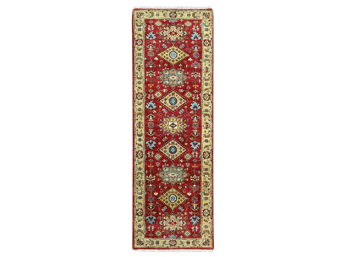 Heriz hand-knotted wool runner in Red & Beige, 2'7" x 8'1" — SKU O010447