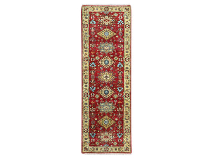 Heriz hand-knotted wool runner in Red & Beige, 2'7" x 8'1" — SKU O010447