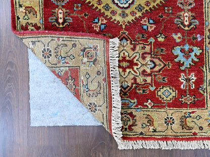 Heriz hand-knotted wool runner in Red & Beige, 2'7" x 8'1" — SKU O010447 (view 3)