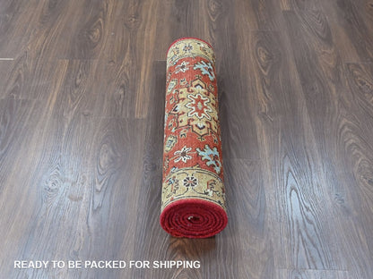 Heriz hand-knotted wool runner in Red & Beige, 2'7" x 8'1" — SKU O010447 (view 6)