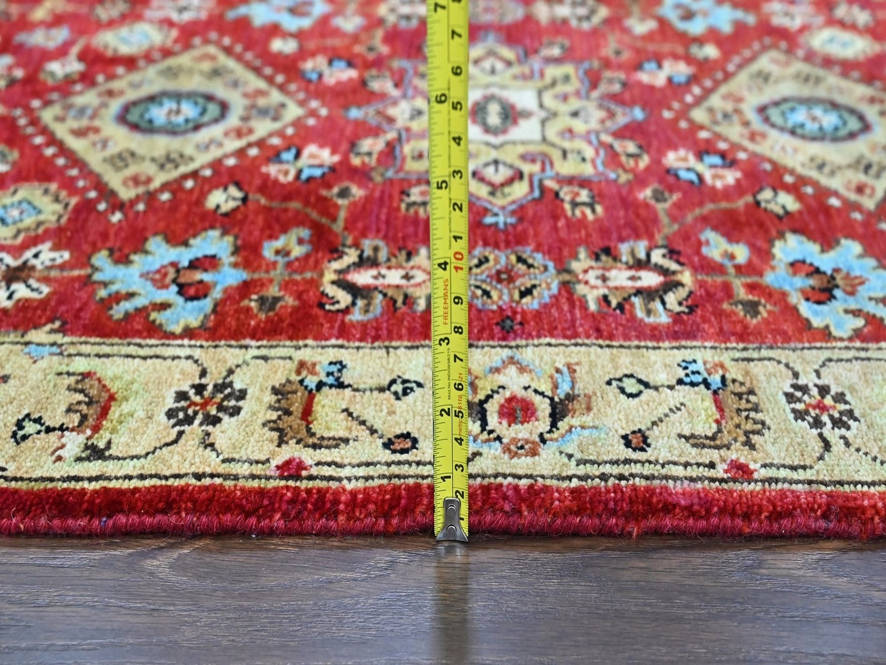 Heriz hand-knotted wool runner in Red & Beige, 2'7" x 8'1" — SKU O010447 (view 7)