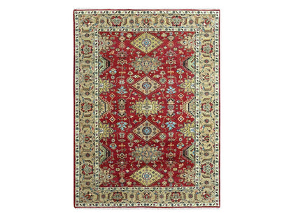 Heriz hand-knotted wool rug in Red & Beige, 6' x 8'11" — SKU O010448