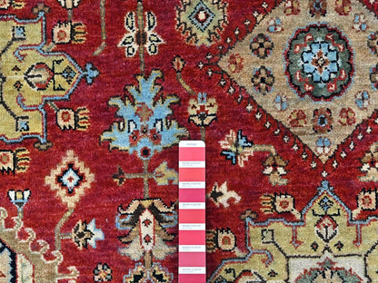 Heriz hand-knotted wool rug in Red & Beige, 6' x 8'11" — SKU O010448 (view 4)