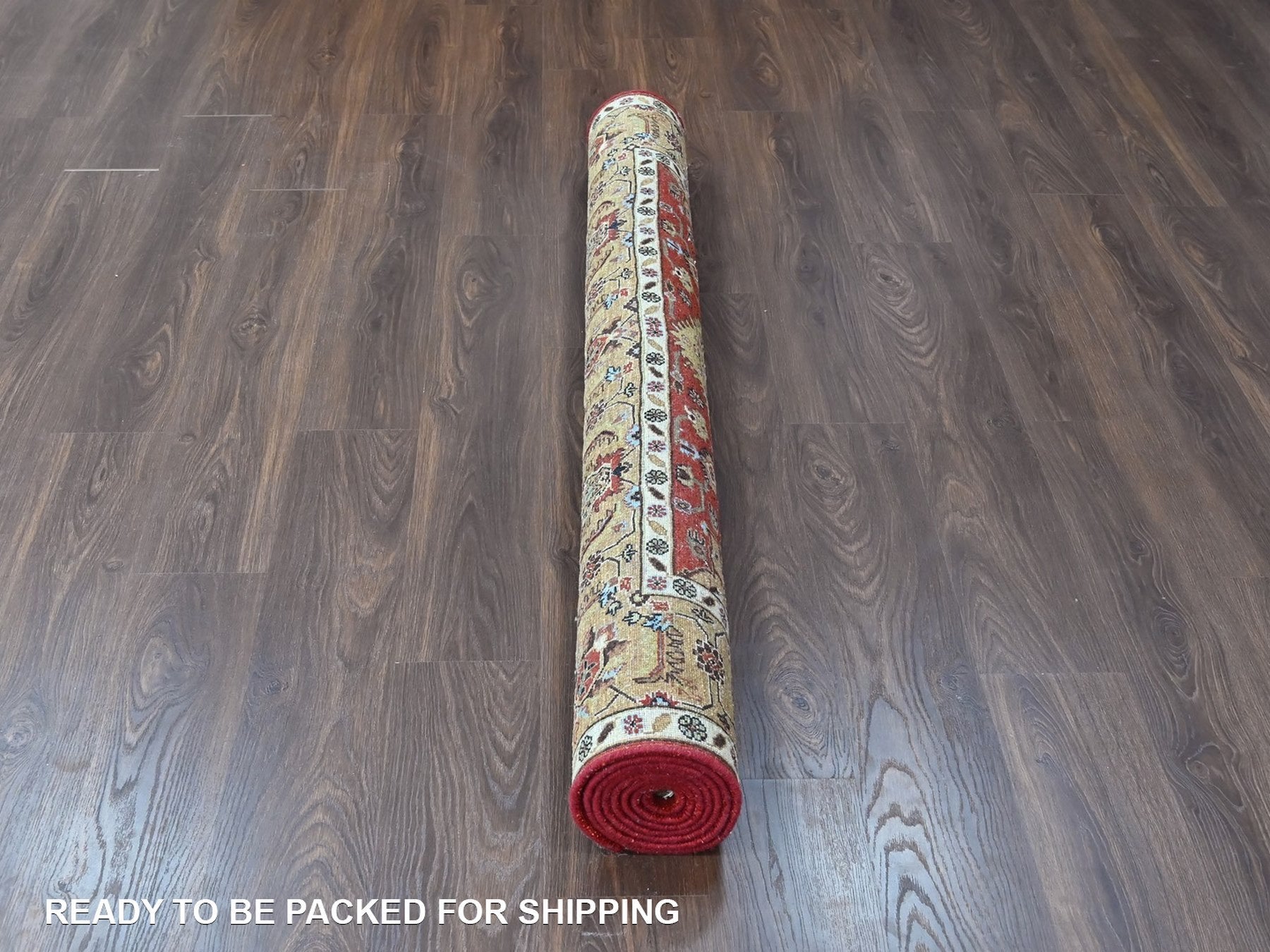 Heriz hand-knotted wool rug in Red & Beige, 6' x 8'11" — SKU O010448 (view 6)