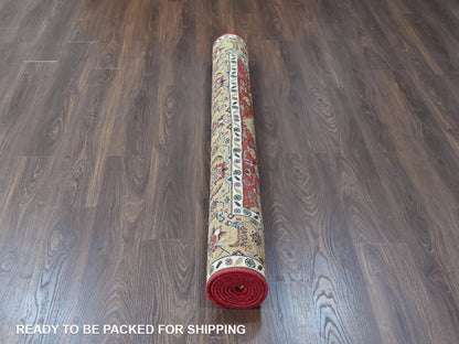 Heriz hand-knotted wool rug in Red & Beige, 6' x 8'11" — SKU O010448 (view 6)