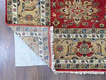 Red 8'0" x 9'10" Heriz Hand knotted Wool Rug - Sku: O010449