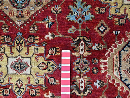 Red 8'0" x 9'10" Heriz Hand knotted Wool Rug - Sku: O010449