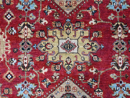 Red 8'0" x 9'10" Heriz Hand knotted Wool Rug - Sku: O010449