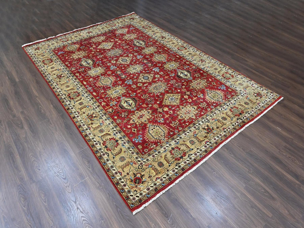 Heriz hand-knotted wool rug in Red & Beige, 10' x 13'11" — SKU O010450 (view 3)