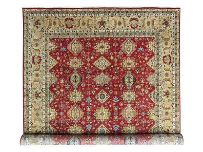 Heriz hand-knotted wool rug in Red & Beige, 12' x 14'9" — SKU O010451