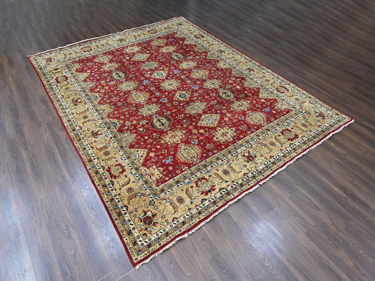 Heriz hand-knotted wool rug in Red & Beige, 12' x 14'9" — SKU O010451 (view 3)