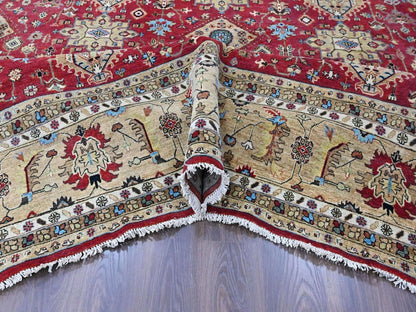 Heriz hand-knotted wool rug in Red & Beige, 12' x 14'9" — SKU O010451 (view 5)
