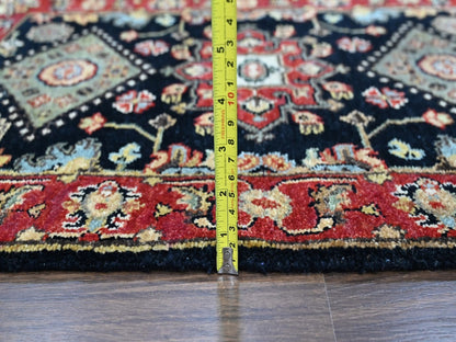Black 2'2" x 3'0" Heriz Hand knotted Wool Rug - Sku: O010454