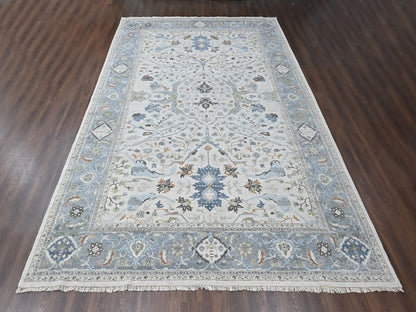 Grey 12'0" x 17'8" Oushak And Peshawar Hand knotted Wool Rug - Sku: O010457