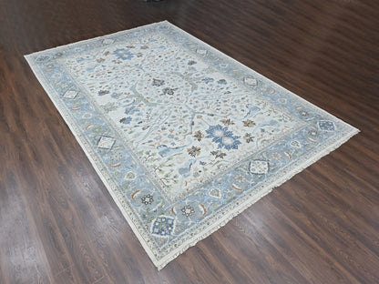 Grey 12'0" x 17'8" Oushak And Peshawar Hand knotted Wool Rug - Sku: O010457