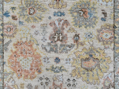 Beige 2'0" x 3'0" Oushak And Peshawar Hand knotted Wool Rug - Sku: O010464