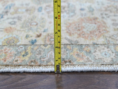 Beige 2'0" x 3'0" Oushak And Peshawar Hand knotted Wool Rug - Sku: O010464