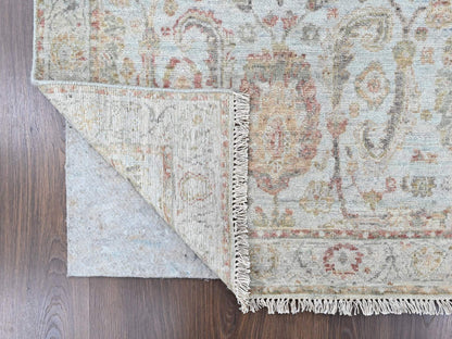 Grey 2'11" x 4'11" Oushak And Peshawar Hand knotted Wool Rug - Sku: O010467