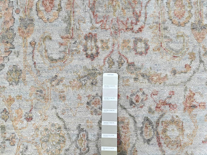 Grey 2'11" x 4'11" Oushak And Peshawar Hand knotted Wool Rug - Sku: O010467