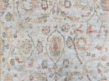 Grey 2'11" x 4'11" Oushak And Peshawar Hand knotted Wool Rug - Sku: O010467