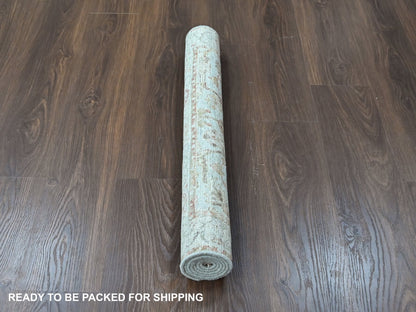 Grey 2'11" x 4'11" Oushak And Peshawar Hand knotted Wool Rug - Sku: O010467