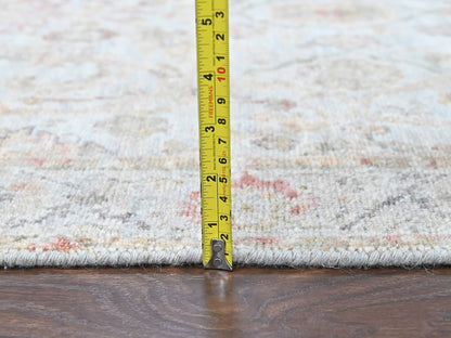 Grey 2'11" x 4'11" Oushak And Peshawar Hand knotted Wool Rug - Sku: O010467